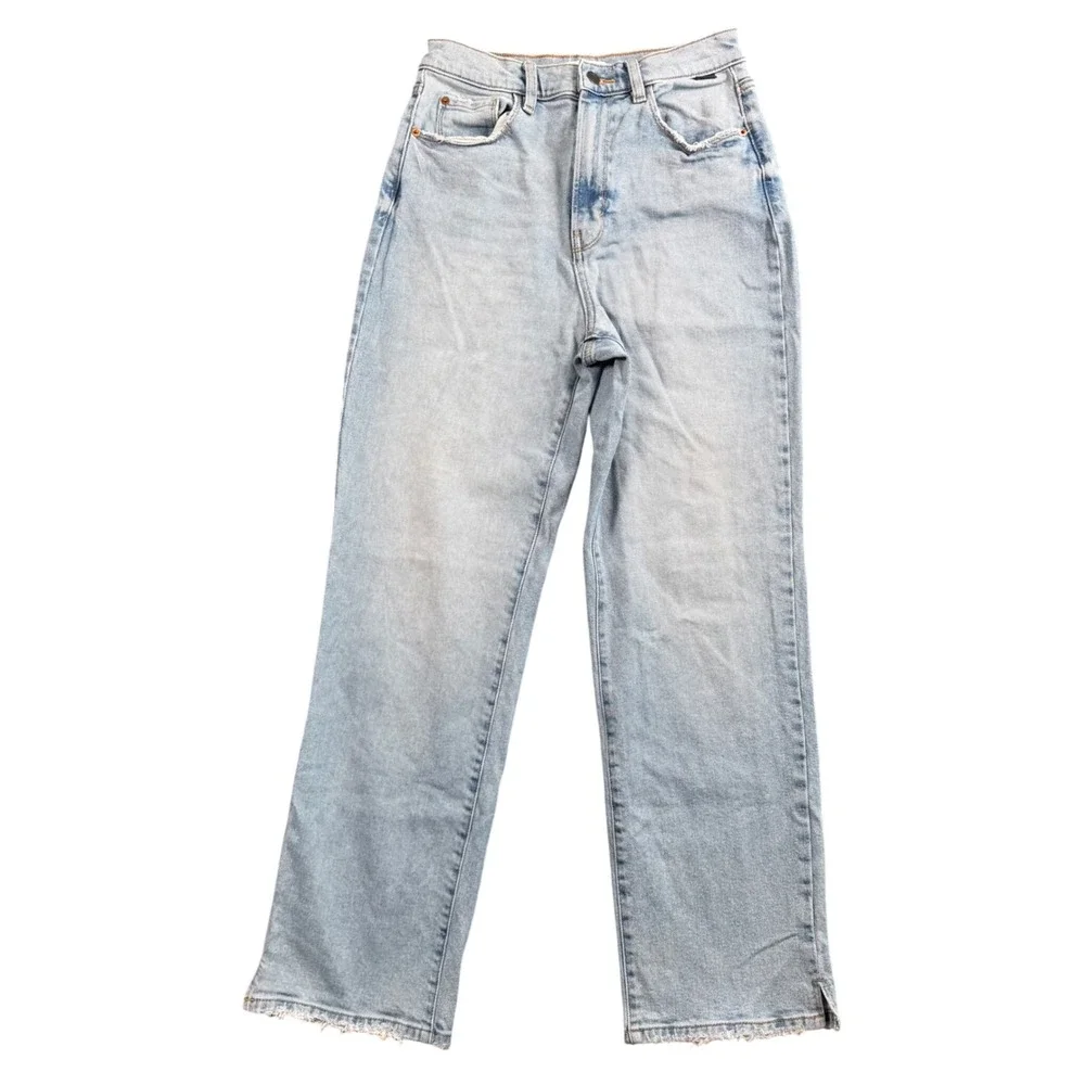Cello Light Wash Straight Leg Jeans Distressed High Rise‎ Y2K Grunge Streetwear